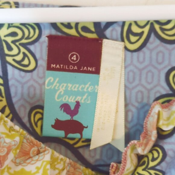 Matilda Jane Multicolor Patchwork Sundress Girls Size 4 Character Counts - Picture 5 of 7